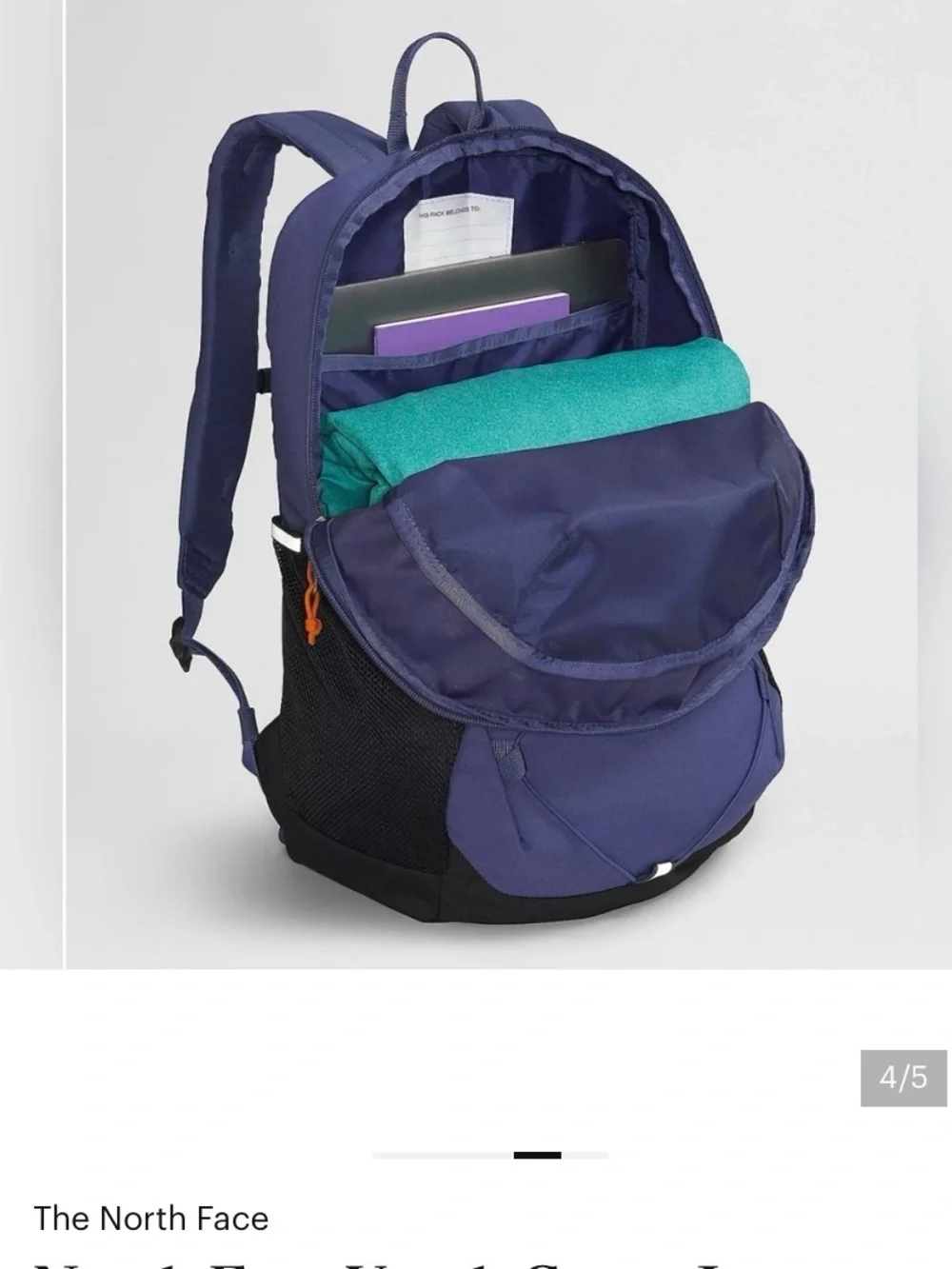 The North Face youth court Jester Backpack purple and black